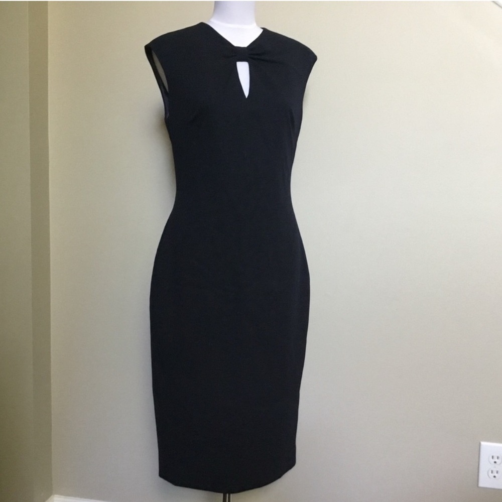 TED BAKER Kezzia navy sheath midi fitted dress 3 M